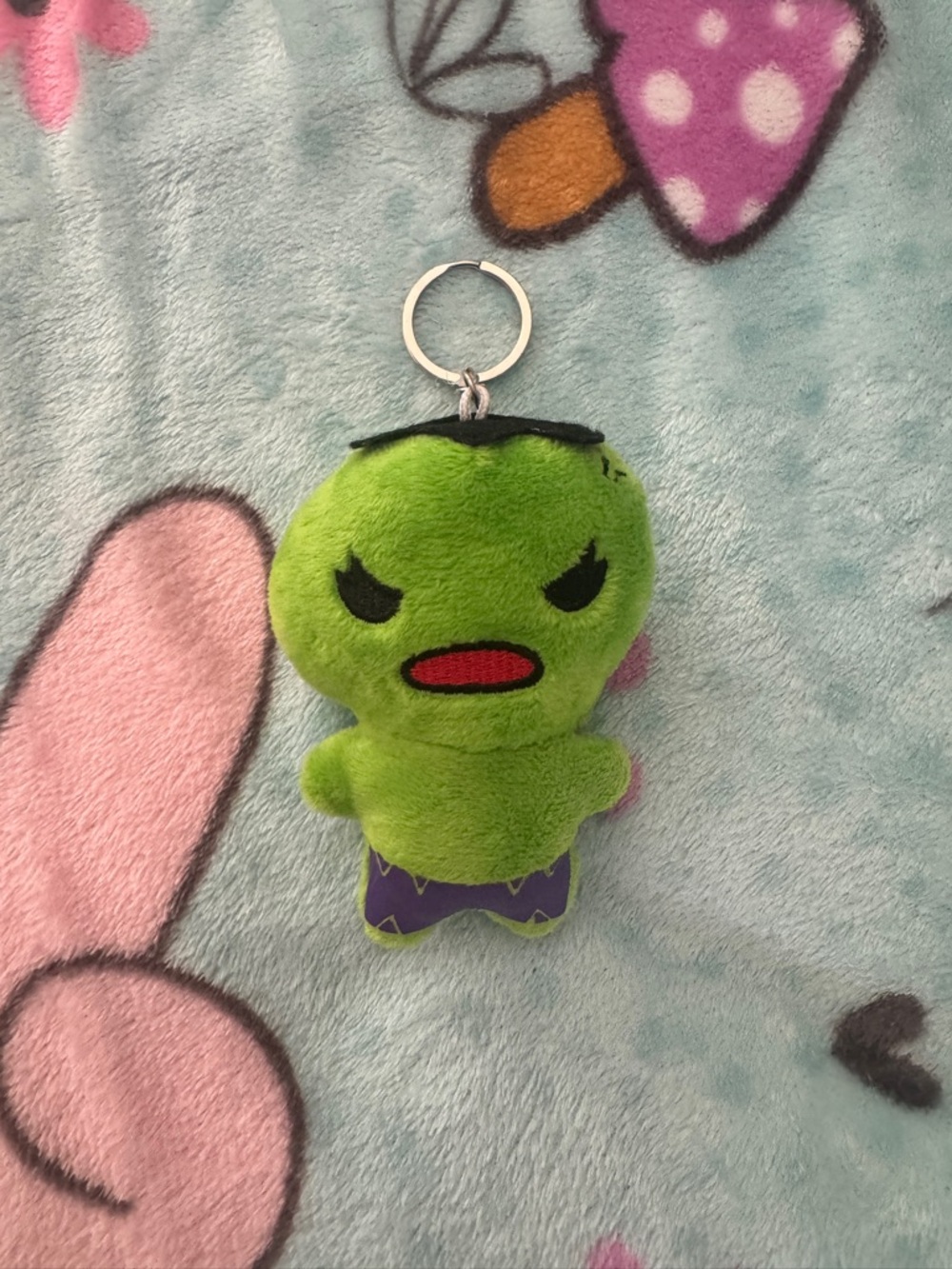 Green Angry Hulk Plush Keychain - Cute Avenger Character